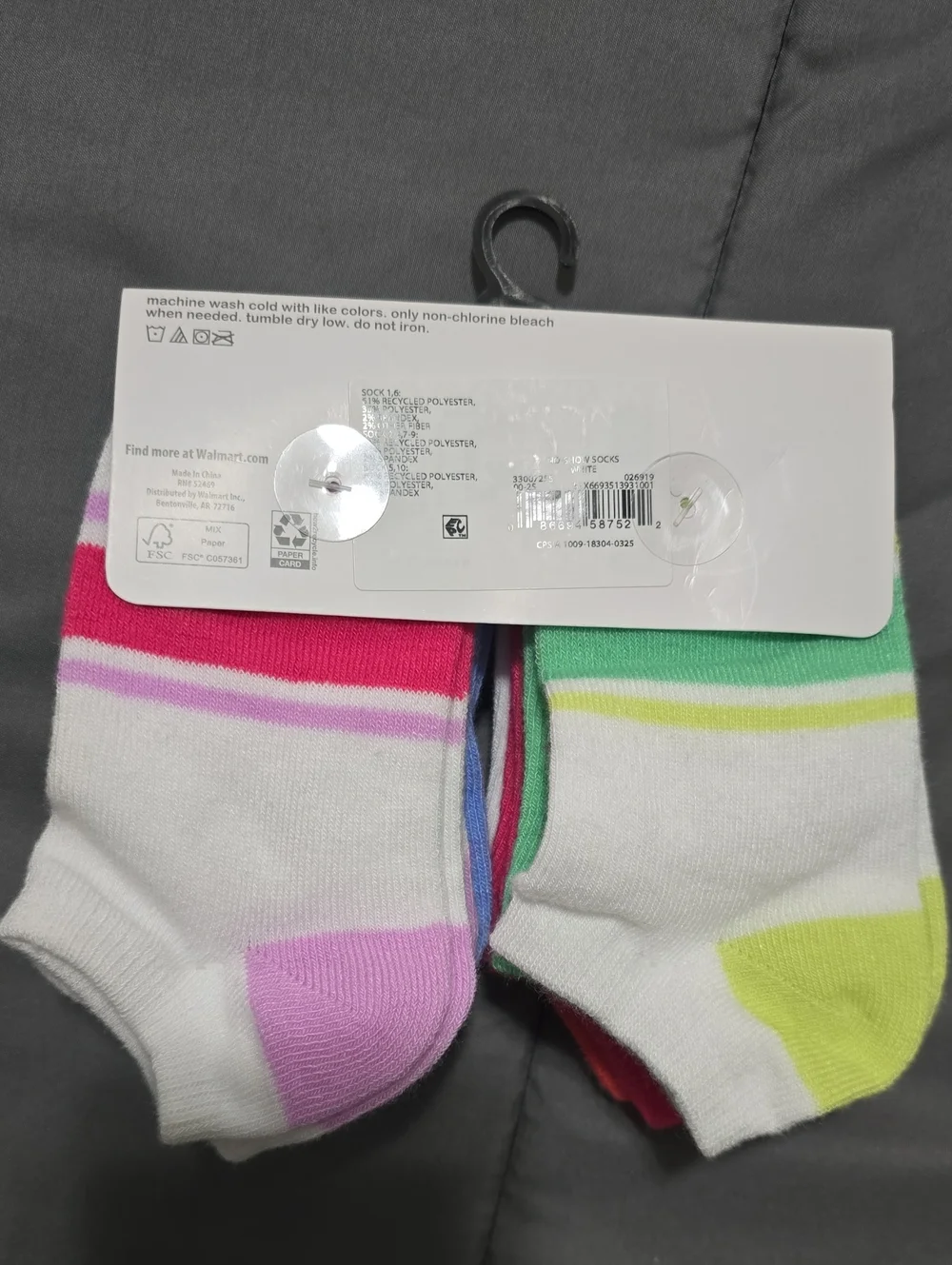 wonder nation Girls No-Show Socks - Stripe Set